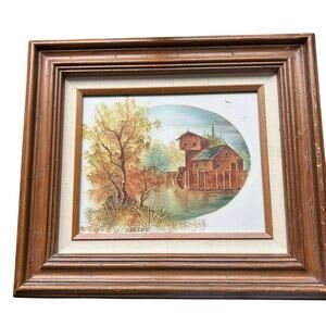Vintage W. Zeller Signed Original Oil Painting Mill Town